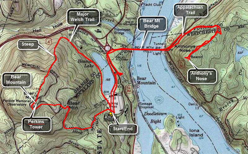 West Hudson Trails Map, 2019: Storm King State Park, Schunemunk
